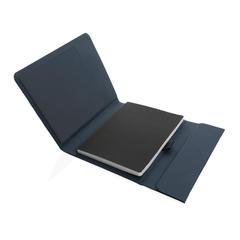 Vue Carnet de notes A5 avec fermeture magnétique Impact Aware™ de couleur bleu| Krokrodeal