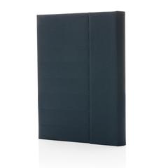 Vue Carnet de notes A5 avec fermeture magnétique Impact Aware™ de couleur bleu| Krokrodeal