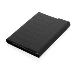 Vue Carnet de notes A5 avec fermeture magnétique Impact Aware™ de couleur noir| Krokrodeal