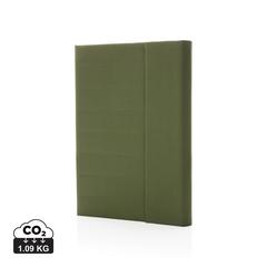 Vue Carnet de notes A5 avec fermeture magnétique Impact Aware™ de couleur vert| Krokrodeal