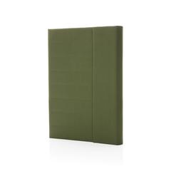 Vue Carnet de notes A5 avec fermeture magnétique Impact Aware™ de couleur vert| Krokrodeal