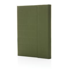 Vue Carnet de notes A5 avec fermeture magnétique Impact Aware™ de couleur vert| Krokrodeal