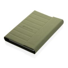 Vue Carnet de notes A5 avec fermeture magnétique Impact Aware™ de couleur vert| Krokrodeal