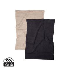 Vue VINGA Essuie-mains nid d’abeille Cromer, 2 pièces de couleur noir| Krokrodeal