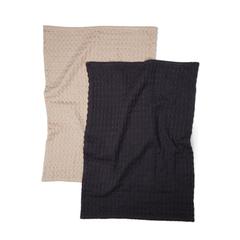 Vue VINGA Essuie-mains nid d’abeille Cromer, 2 pièces de couleur noir| Krokrodeal