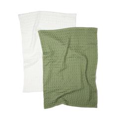Vue VINGA Essuie-mains nid d’abeille Cromer, 2 pièces de couleur vert| Krokrodeal