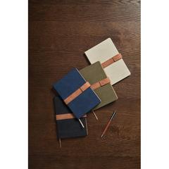 Vue VINGA Carnet de notes en toile recyclée RCS Bosler de couleur bleu| Krokrodeal
