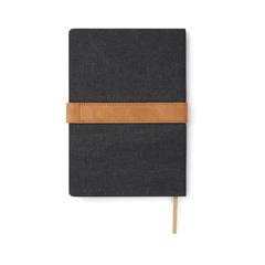 Vue VINGA Carnet de notes en toile recyclée RCS Bosler de couleur noir| Krokrodeal