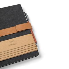 Vue VINGA Carnet de notes en toile recyclée RCS Bosler de couleur noir| Krokrodeal