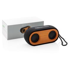 Vue Double enceinte Bamboo X de couleur marron| Krokrodeal