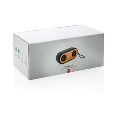 Vue Double enceinte Bamboo X de couleur marron| Krokrodeal