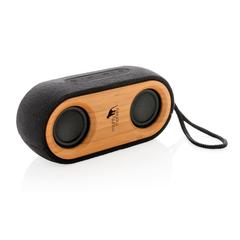 Vue Double enceinte Bamboo X de couleur marron| Krokrodeal