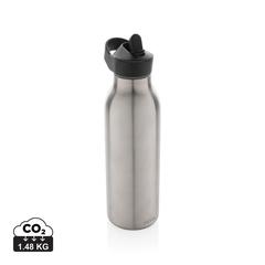 Vue Bouteille d'eau 500ml fliptop en acier RCS Avira Ara de couleur gris| Krokrodeal