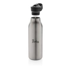 Vue Bouteille d'eau 500ml fliptop en acier RCS Avira Ara de couleur gris| Krokrodeal