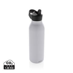 Vue Bouteille d'eau 500ml fliptop en acier RCS Avira Ara de couleur blanc| Krokrodeal