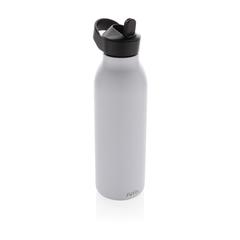 Vue Bouteille d'eau 500ml fliptop en acier RCS Avira Ara de couleur blanc| Krokrodeal