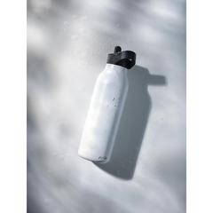 Vue Bouteille d'eau 500ml fliptop en acier RCS Avira Ara de couleur blanc| Krokrodeal