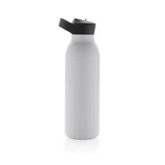 Vue Bouteille d'eau 500ml fliptop en acier RCS Avira Ara de couleur blanc| Krokrodeal