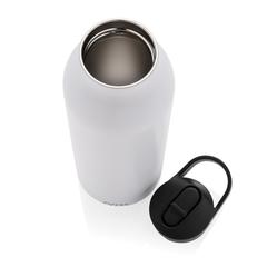 Vue Bouteille d'eau 500ml fliptop en acier RCS Avira Ara de couleur blanc| Krokrodeal