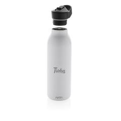 Vue Bouteille d'eau 500ml fliptop en acier RCS Avira Ara de couleur blanc| Krokrodeal