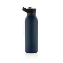 Vue Bouteille d'eau 500ml fliptop en acier RCS Avira Ara de couleur bleu| Krokrodeal