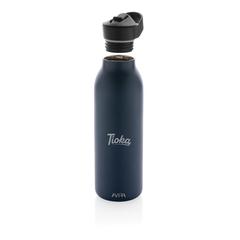 Vue Bouteille d'eau 500ml fliptop en acier RCS Avira Ara de couleur bleu| Krokrodeal