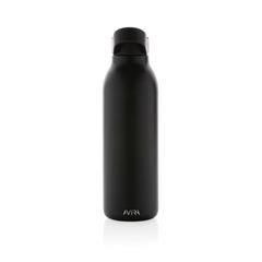 Vue Bouteille d'eau 500ml fliptop en acier RCS Avira Ara de couleur noir| Krokrodeal