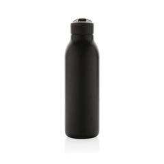 Vue Bouteille d'eau 500ml fliptop en acier RCS Avira Ara de couleur noir| Krokrodeal
