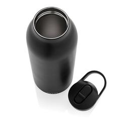 Vue Bouteille d'eau 500ml fliptop en acier RCS Avira Ara de couleur noir| Krokrodeal