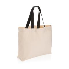 Vue Grand sac tote en toile 240 g/m² recyclée non teintée Aware™ de couleur blanc| Krokrodeal