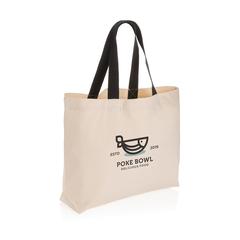 Vue Grand sac tote en toile 240 g/m² recyclée non teintée Aware™ de couleur blanc| Krokrodeal