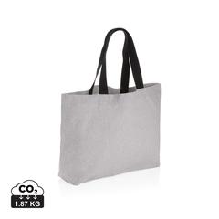 Vue Grand sac tote en toile 240 g/m² recyclée non teintée Aware™ de couleur gris| Krokrodeal