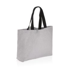 Vue Grand sac tote en toile 240 g/m² recyclée non teintée Aware™ de couleur gris| Krokrodeal