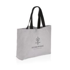 Vue Grand sac tote en toile 240 g/m² recyclée non teintée Aware™ de couleur gris| Krokrodeal