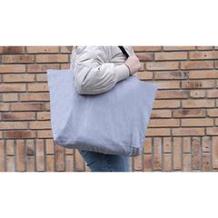 Vue Grand sac tote en toile 240 g/m² recyclée non teintée Aware™ de couleur gris| Krokrodeal