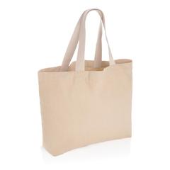 Vue Grand sac tote en toile 240 g/m² recyclée non teintée Aware™ de couleur marron| Krokrodeal