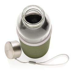 Vue Bouteille en verre avec housse en néoprène de couleur vert| Krokrodeal