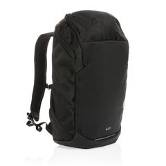 Vue Sac à dos Swiss Peak en rPET AWARE™ de couleur noir| Krokrodeal