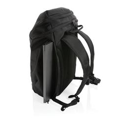 Vue Sac à dos Swiss Peak en rPET AWARE™ de couleur noir| Krokrodeal