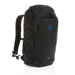 Vue Sac à dos Swiss Peak en rPET AWARE™ de couleur noir| Krokrodeal