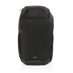Vue Sac à dos Swiss Peak en rPET AWARE™ de couleur noir| Krokrodeal