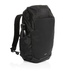 Vue Sac à dos Swiss Peak en rPET AWARE™ de couleur noir| Krokrodeal