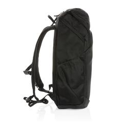 Vue Sac à dos Swiss Peak en rPET AWARE™ de couleur noir| Krokrodeal