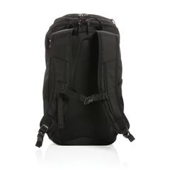 Vue Sac à dos Swiss Peak en rPET AWARE™ de couleur noir| Krokrodeal