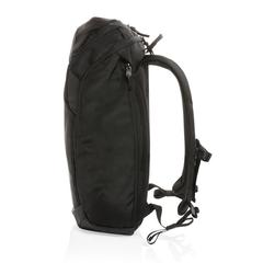 Vue Sac à dos Swiss Peak en rPET AWARE™ de couleur noir| Krokrodeal