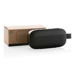 Vue Enceinte 5W en plastique recyclé RCS Soundbox de couleur noir| Krokrodeal