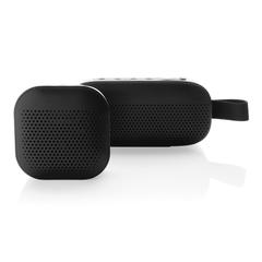 Vue Enceinte 5W en plastique recyclé RCS Soundbox de couleur noir| Krokrodeal