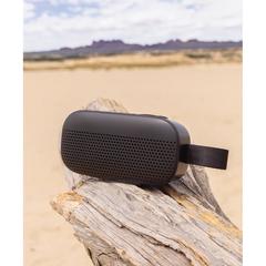 Vue Enceinte 5W en plastique recyclé RCS Soundbox de couleur noir| Krokrodeal