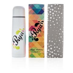 Vue Bouteille isotherme en acier inoxydable de couleur blanc| Krokrodeal