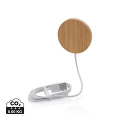 Chargeur magnétique sans fil en bambou 10W publicitaire pas cher